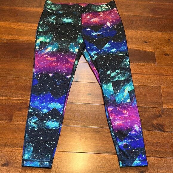 Fila Blue and Purple Galaxy Leggings size Large - Picture 1 of 9